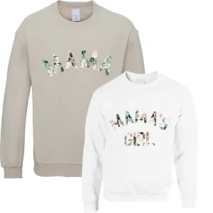 Mama & Mama's Girl Floral Matching Sand/White Sweatshirts discount mum dresses