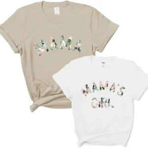 Mama & Mama's Girl Floral Matching Sand/White T-Shirts maternity leggings online