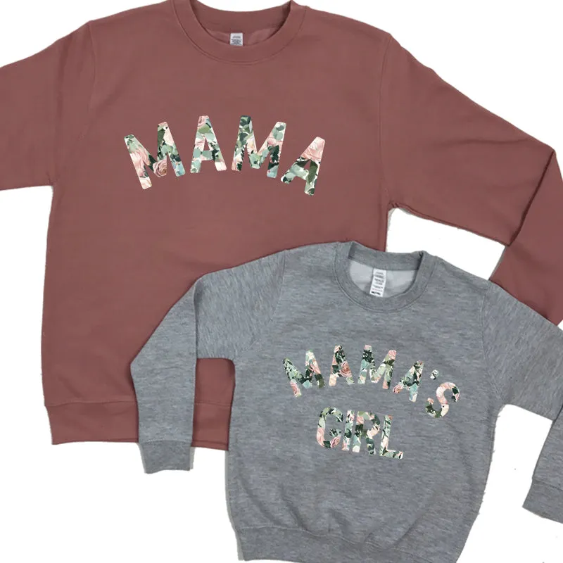 Mama & Mama's Girl Floral Matching Sweatshirts breastfeeding tops cheap