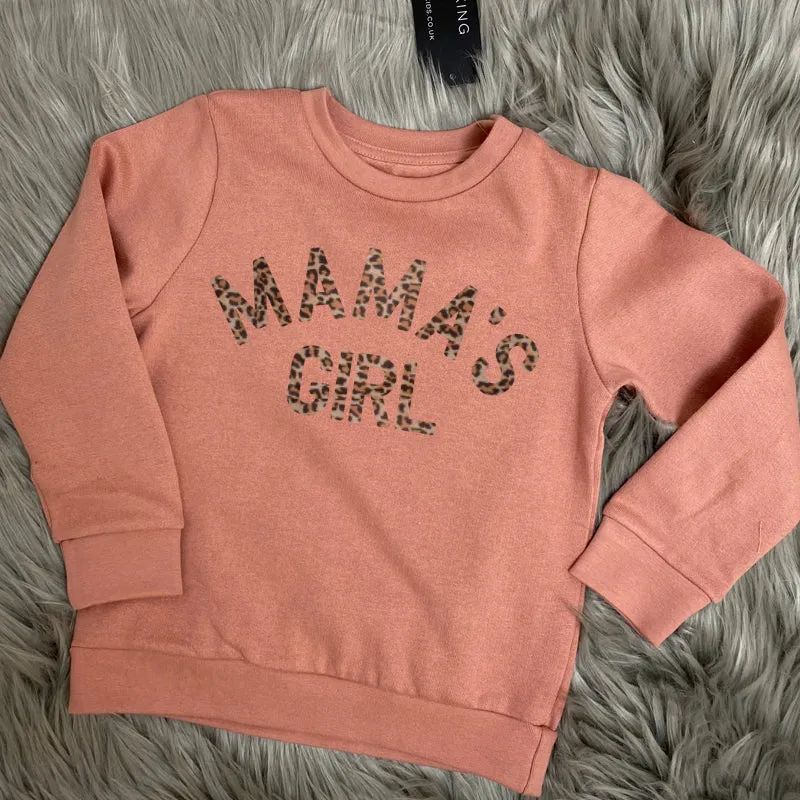 Mama & Mama's Girl Leopard Sweatshirts Dusty Pink (MRK X)