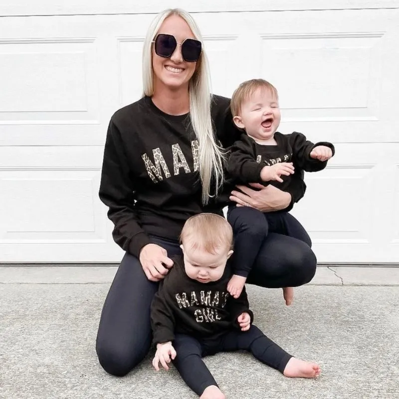 Mama & Mama's Girl Leopard Sweatshirts (MRK X) discount mum dresses