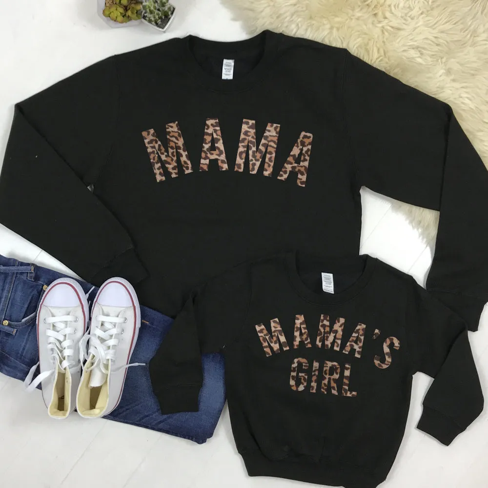 Mama & Mama's Girl Leopard Sweatshirts (MRK X)