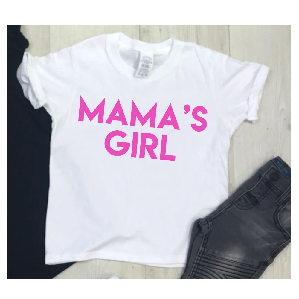 Mama & Mama's Girl Mum & Kid Matching Tees Black/White Neon Pink (MRK X)