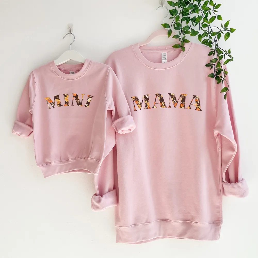 Mama & Mini Autumn Floral Matching Sweatshirts breastfeeding tops cheap