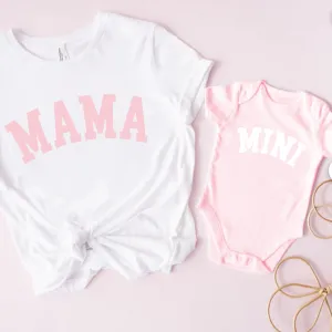 Mama & Mini College Matching White/Pink T-Shirt & Baby Vest pregnancy jeans best price