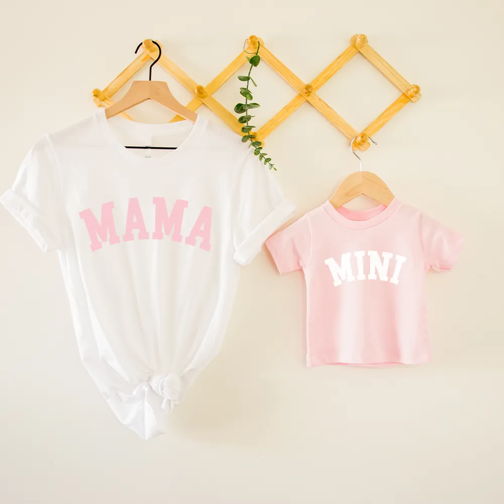 Mama & Mini College Matching White/Pink T-Shirts discount mum dresses