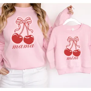Mama & Mini Coquette Cherries Matching Sweatshirts Pink discount mum dresses