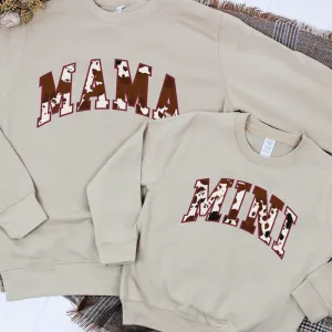 Mama & Mini Cowboy Varsity Matching Sweatshirts breastfeeding tops cheap