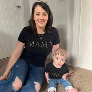 Mama & Mini Empire Leopard Black T-Shirts (MRK X) nursing tops best deals