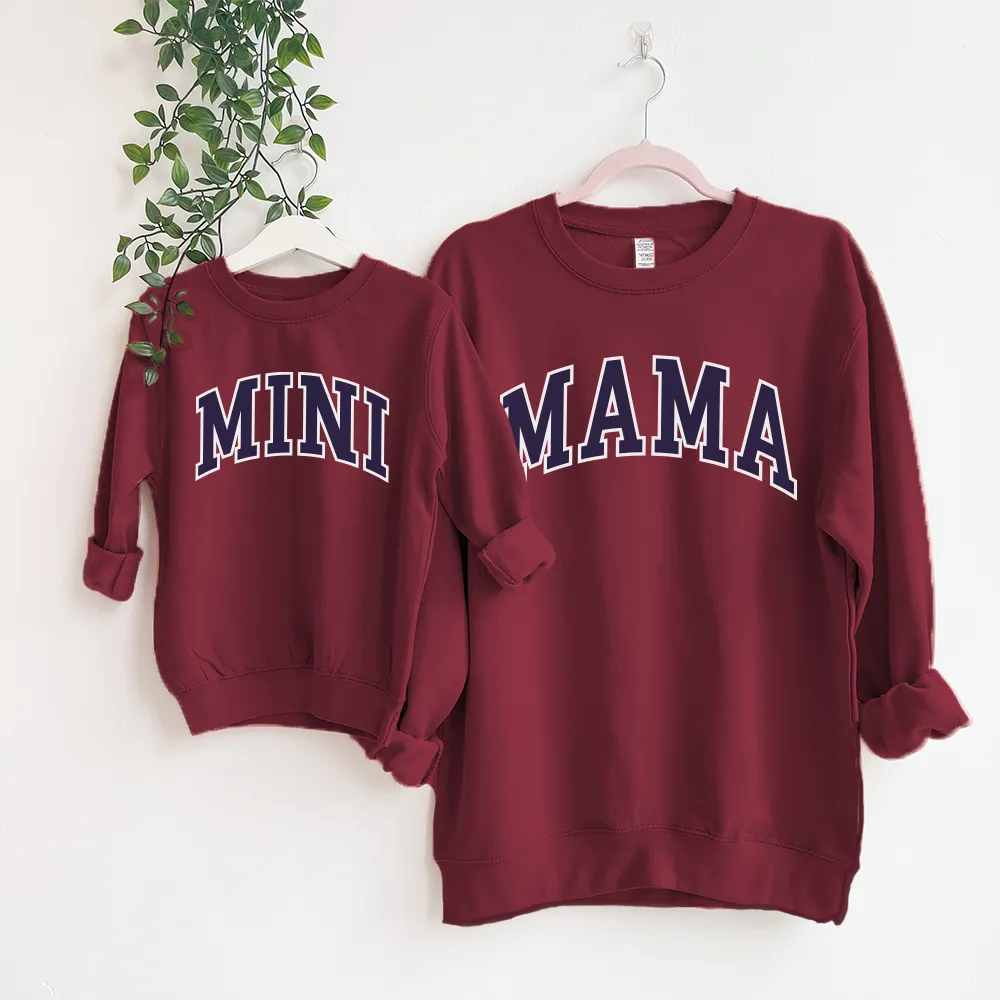 Mama & Mini Essential Varsity Matching Sweatshirts breastfeeding tops cheap