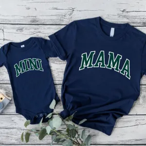 Mama & Mini Essential Varsity Matching T-Shirts & Baby Vest pregnancy jeans best price