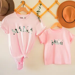 Mama & Mini Floral Matching Light Pink T-Shirts maternity leggings online