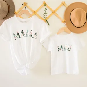 Mama & Mini Floral Matching White T-Shirts maternity wear outlet