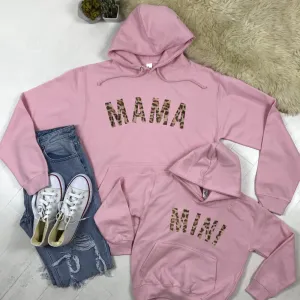Mama & Mini Leopard Light Pink Matching Hoodies (MRK X) discount mum dresses