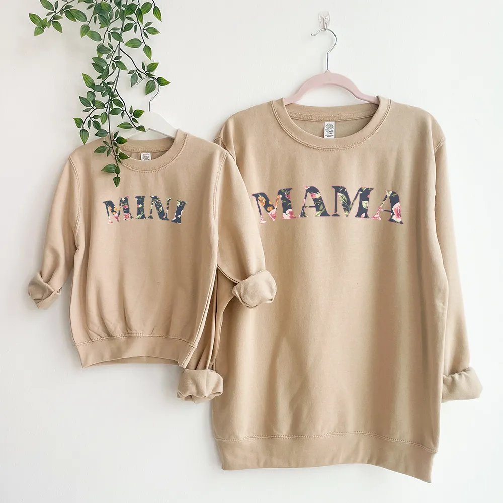 Mama & Mini Matching Winter Floral Print Sweatshirts girls skirts clearance