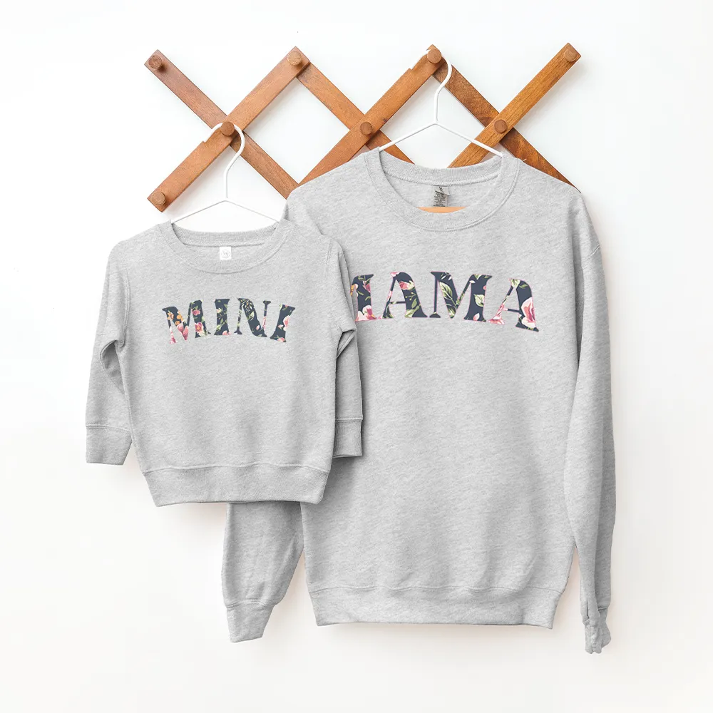 Mama & Mini  Matching Winter Floral Print Sweatshirts girls skirts clearance