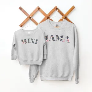 Mama & Mini  Matching Winter Floral Print Sweatshirts girls skirts clearance