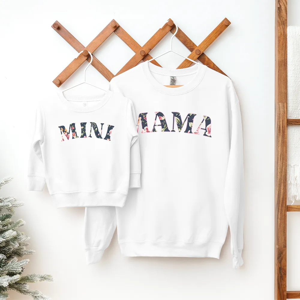Mama & Mini Matching Winter Floral Print Sweatshirts