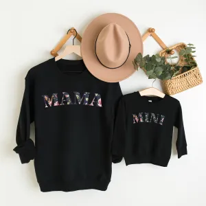 Mama & Mini  Matching Winter Floral Print Sweatshirts girls skirts clearance
