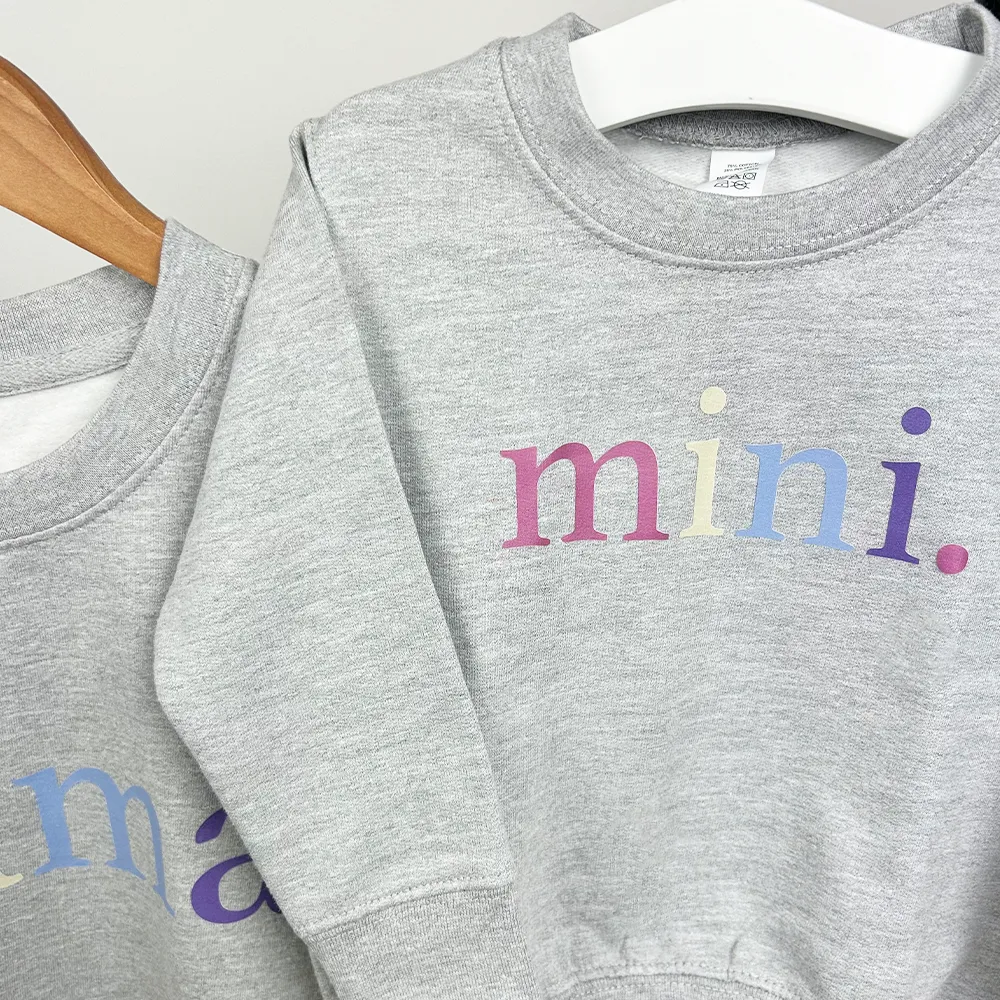 Mama & Mini Pastel Heather Grey Sweatshirts