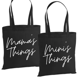 Mama & Mini's Things Matching Black Tote Bag Set (2 Pack) nursing tops best deals