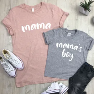 Mama and Mamas Boy Script Matching T-Shirts (MRK X) baby bump outfits discount
