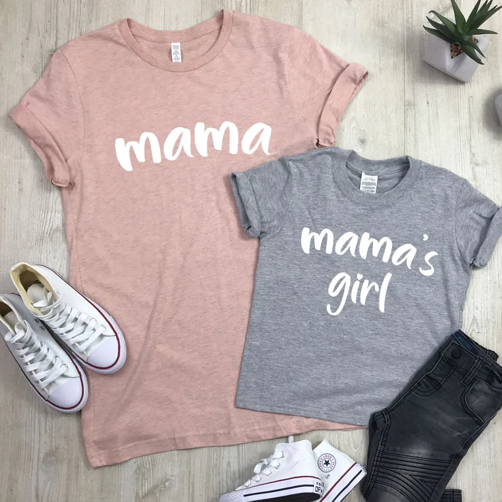 Mama and Mamas Girl Script Matching T-Shirts (MRK X) baby bump outfits discount