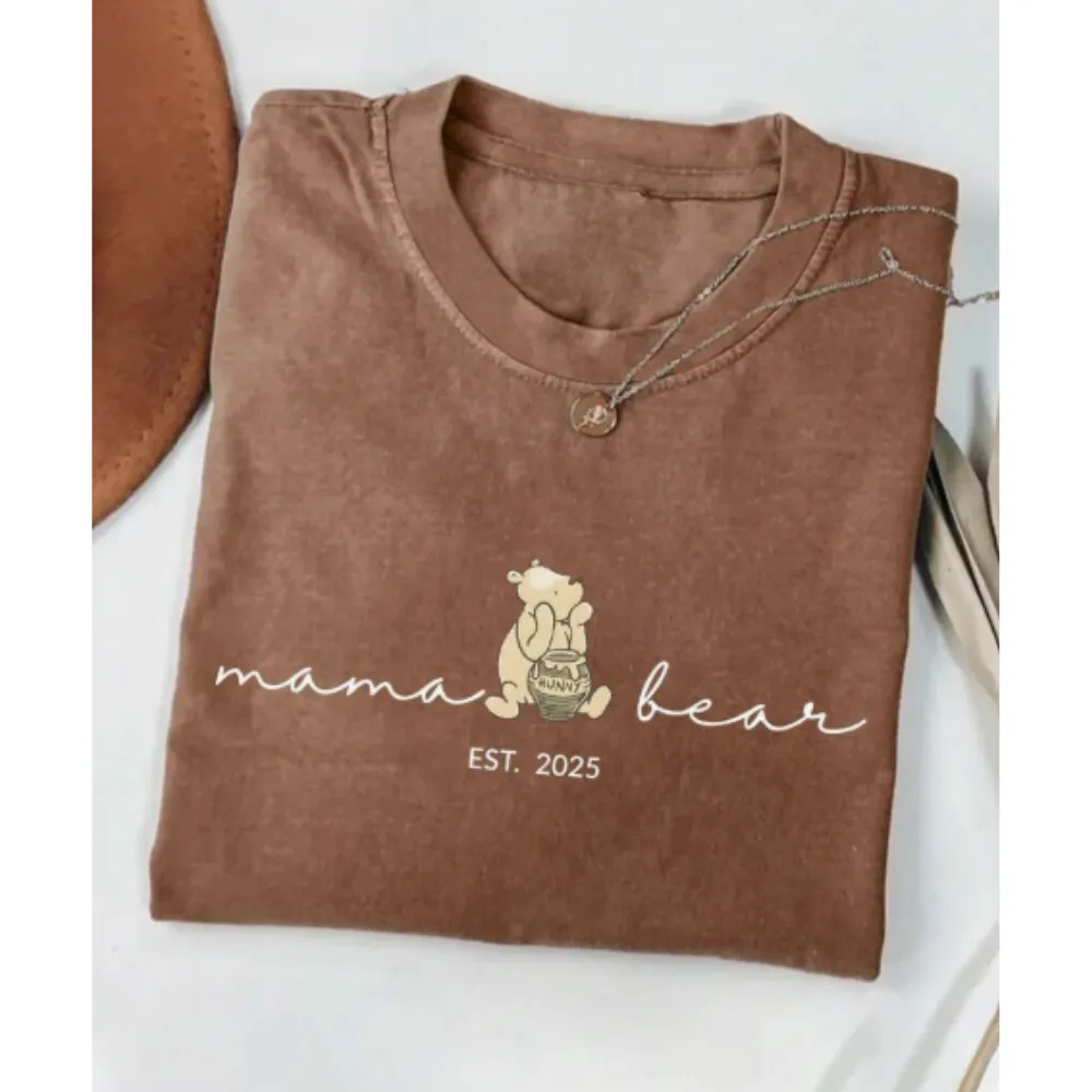 Mama Bear Hunny Personalised Year T-Shirt pregnancy jeans best price