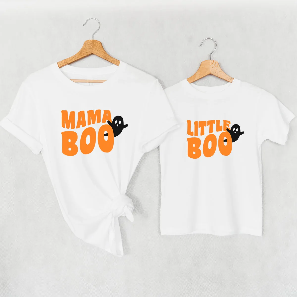 Mama Boo & Little Boo Matching Halloween T-Shirts baby bump outfits discount