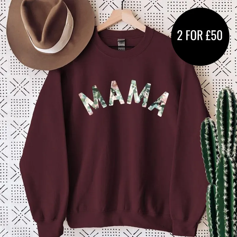 Mama Floral Print Sweatshirt