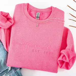 Mama In A Bow Year Established Sweatshirt mum jeans promo