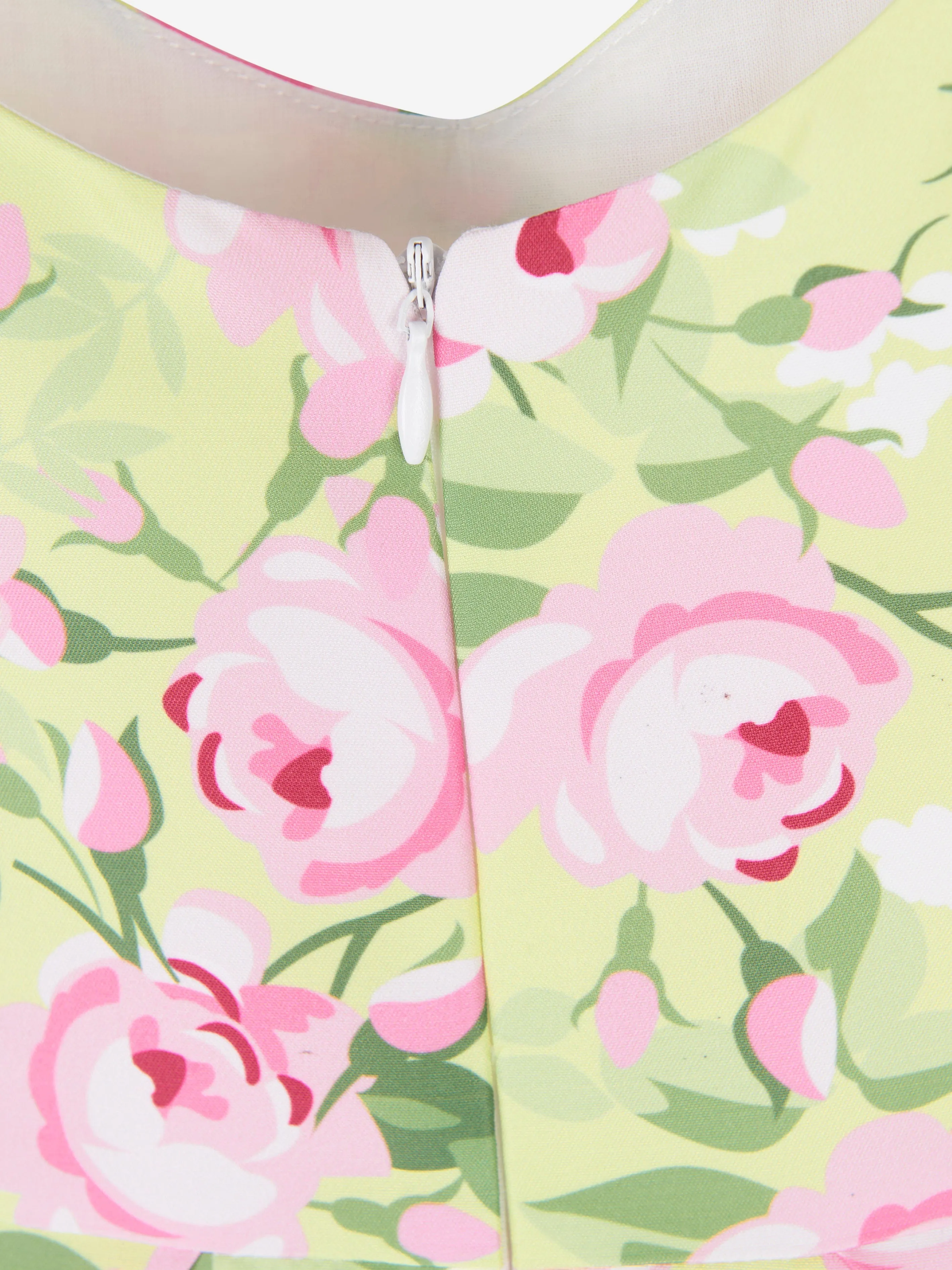 Mama Luma Girls Blumenprint-Kleid mit Gürtel in Gelb