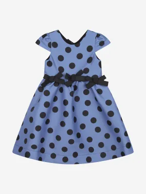 Mama Luma Mädchen Polka-Schleifenkleid in Blau