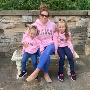 Mama, Midi & Mini Leopard Light Pink Matching Hoodies (MRK X) maternity wear outlet