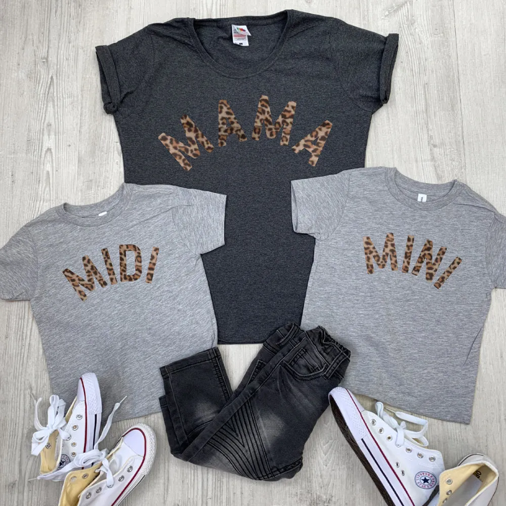 Mama, Midi & Mini Leopard Matching Tees (MRK X) discount mum dresses