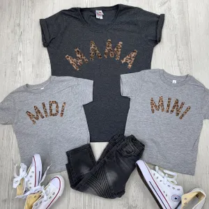 Mama, Midi & Mini Leopard Matching Tees (MRK X) discount mum dresses