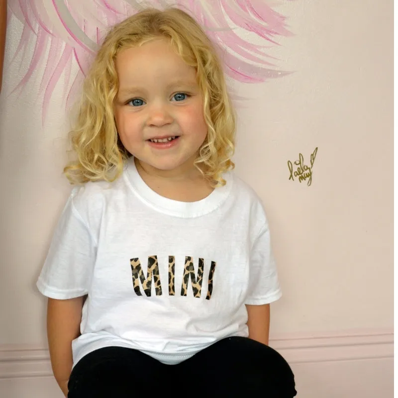 Mama, Midi & Mini Leopard Matching White T-Shirts