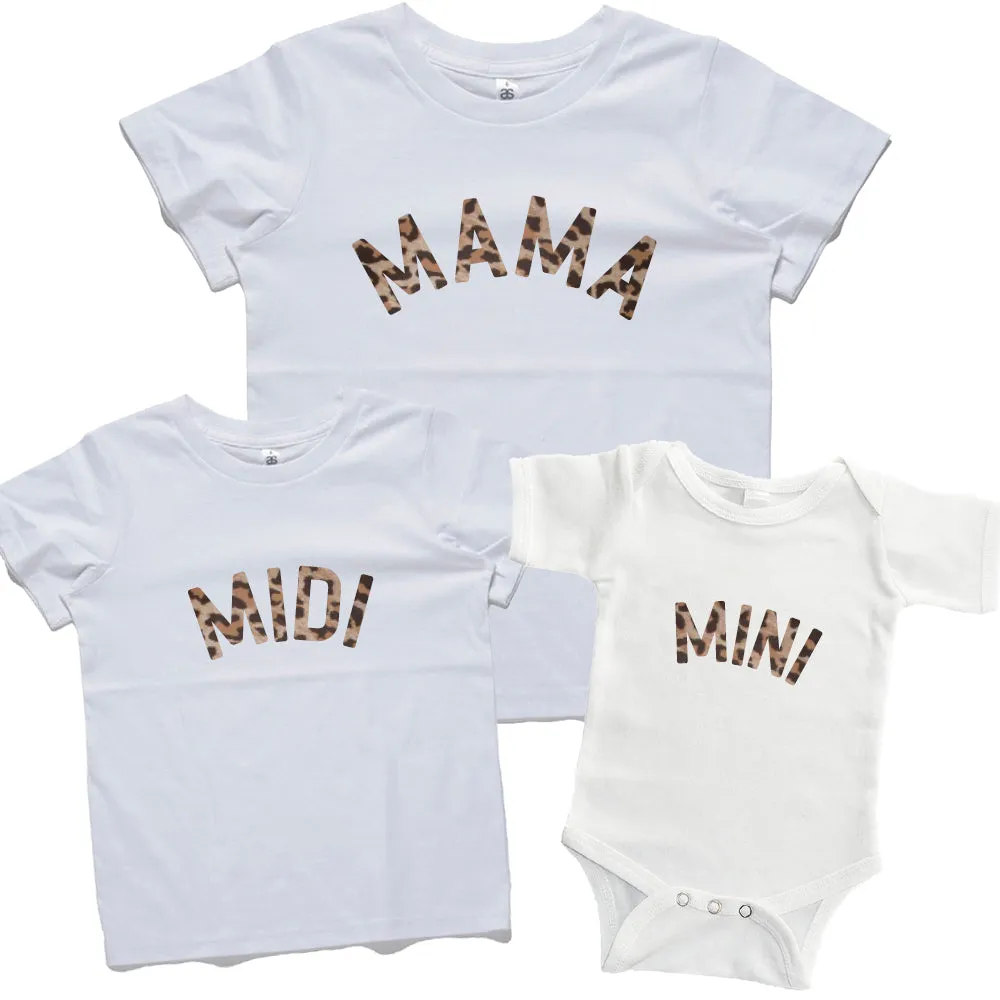 Mama, Midi & Mini Leopard Matching White Tops/Baby Vest maternity leggings online