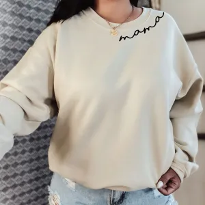 Mama Neck Slogan Crew Sweatshirt postpartum clothes sale