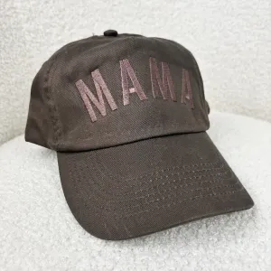 Mama Tonal Embroidered Caps Brown/Brown maternity wear outlet