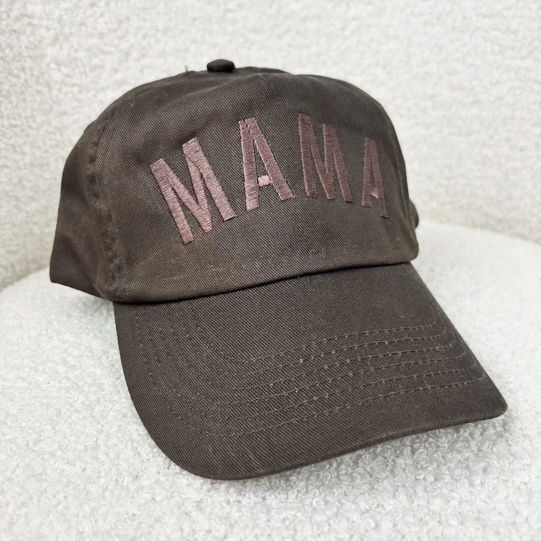 Mama Tonal Embroidered Caps Brown/Brown maternity wear outlet