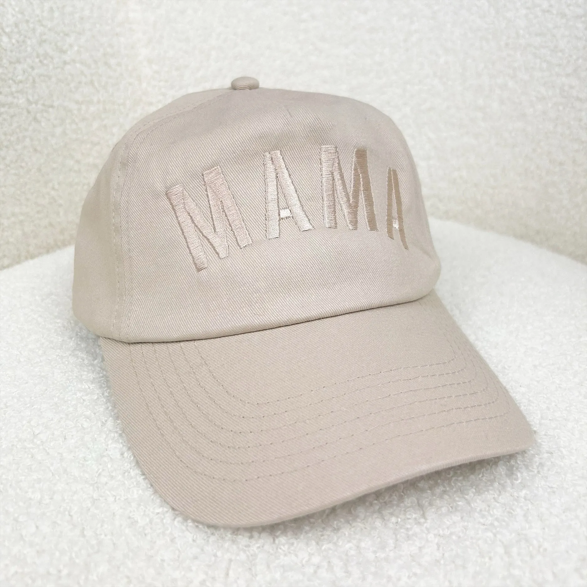 Mama Tonal Embroidered Caps Sand/Sand maternity wear outlet