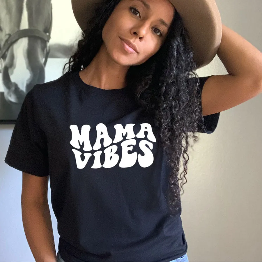 Mama Vibes Groovy T-Shirt mum blouses clearance