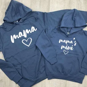Mama/Mamas Mini Mum & Kid Matching Airforce Blue Hoodies (MRK X) baby bump outfits discount
