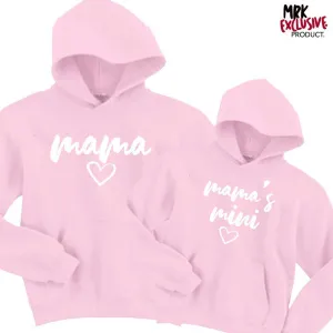 Mama/Mamas Mini Mum & Kid Matching Light Pink Hoodies (MRK X) breastfeeding tops cheap
