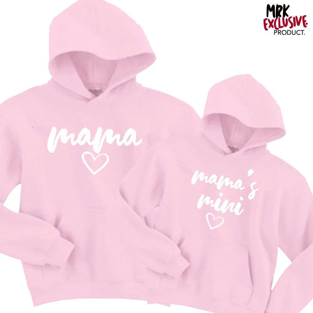 Mama/Mamas Mini Mum & Kid Matching Light Pink Hoodies (MRK X) breastfeeding tops cheap