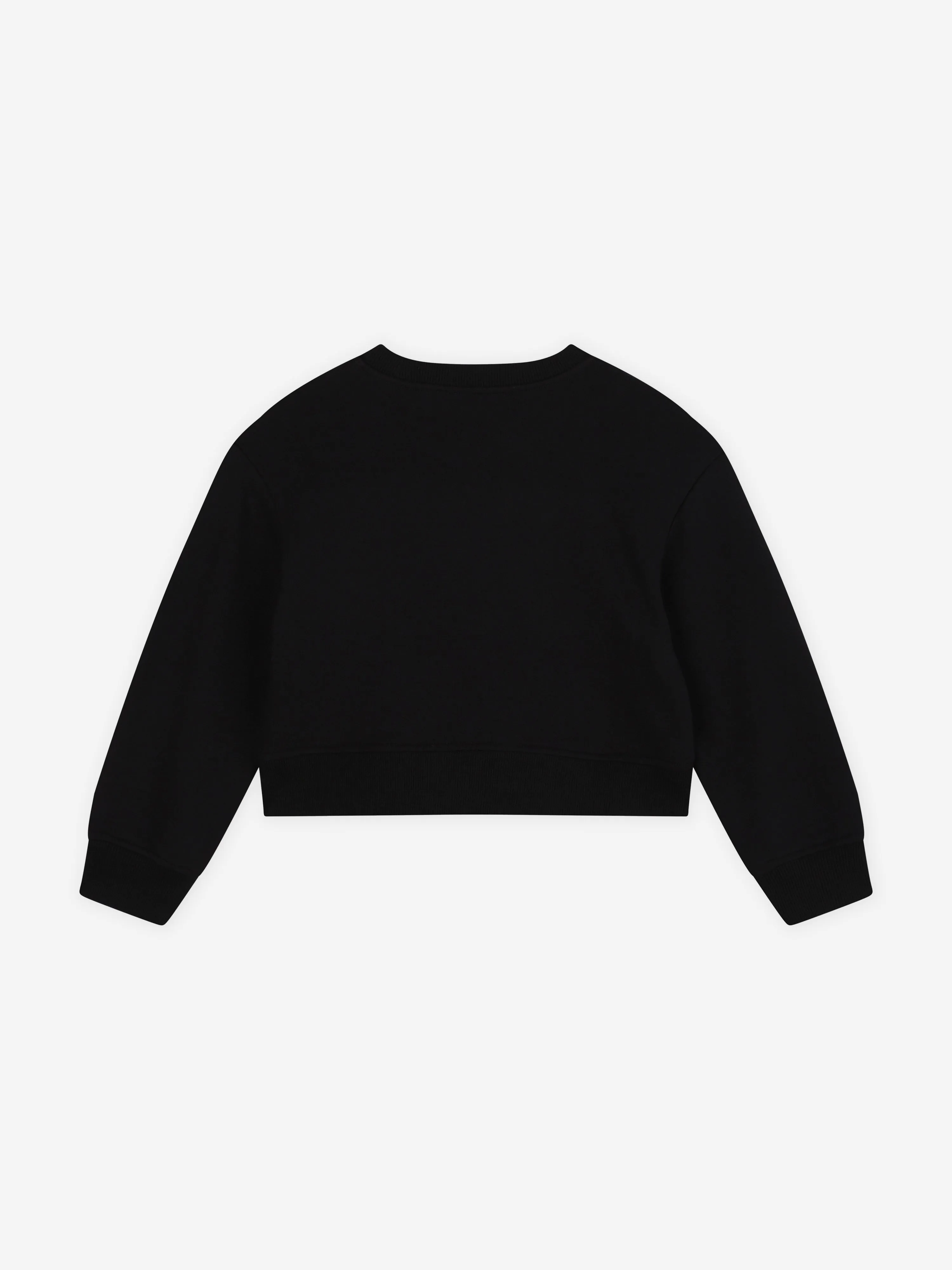 MARC JACOBS Girls Diamante Logo Cropped Sweatshirt in Schwarz