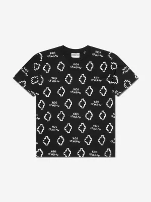 Marcelo Burlon Jungen Baumwoll Kurzarm Logo T-Shirt