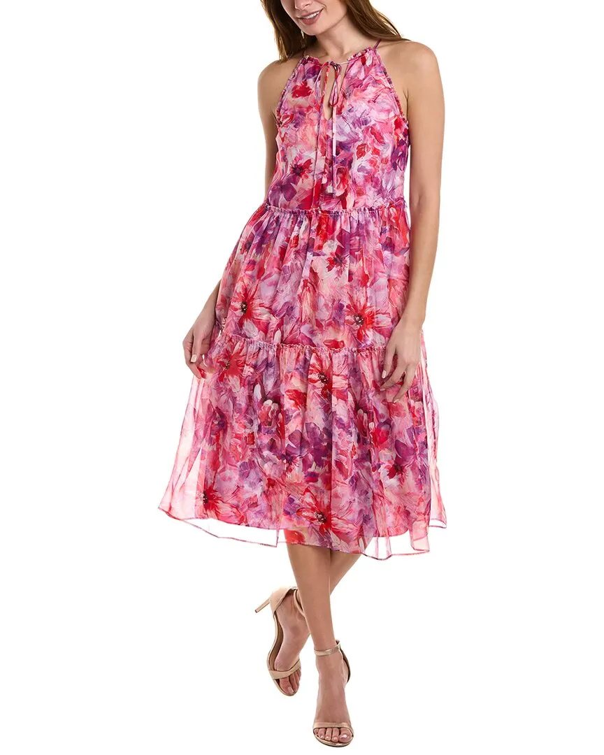 Marchesa Notte Floral Midi Dress