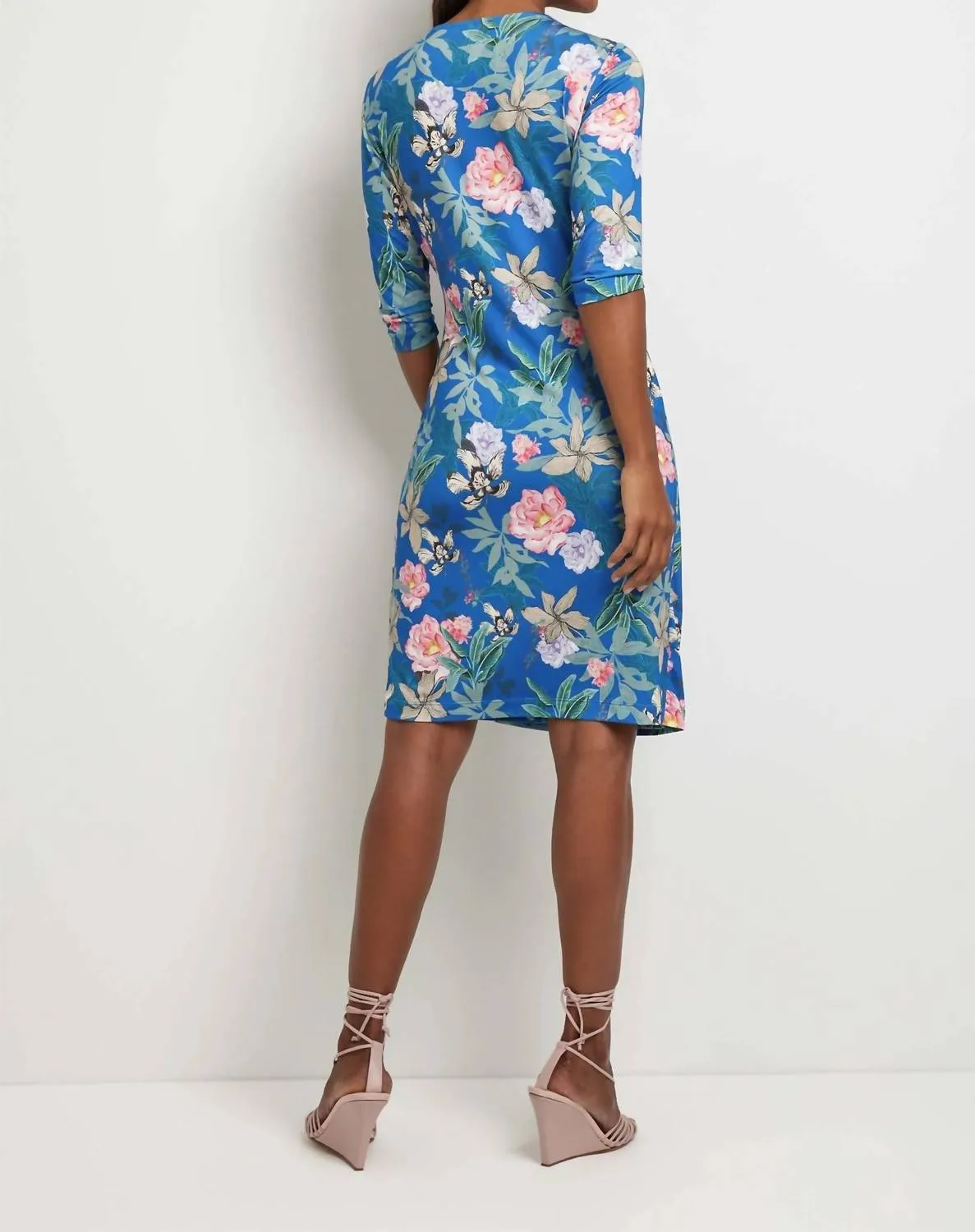 Marine Printed Dress In Persian Floral